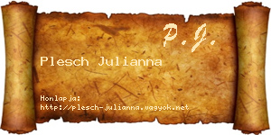 Plesch Julianna névjegykártya
